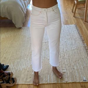 Zara white denim jeans